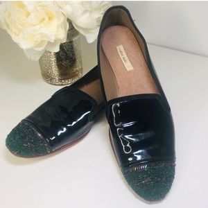Meher Kakalia size 38 patent leather beaded flats